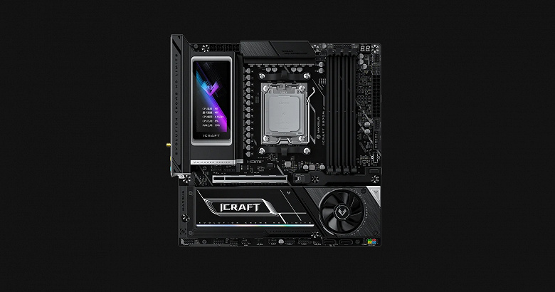 Стиль &laquo;тотал блэк&raquo;, три слота для SSD PCIe 5.0, большой экран, кулер и поддержка 400-ваттных CPU. Maxsun представила плату iCraft X870M