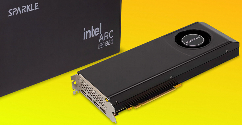 Видеокарта с 24 ГБ памяти и &laquo;турбиной&raquo; за 800 долларов. В продажу поступила Sparkle Arc Pro B60