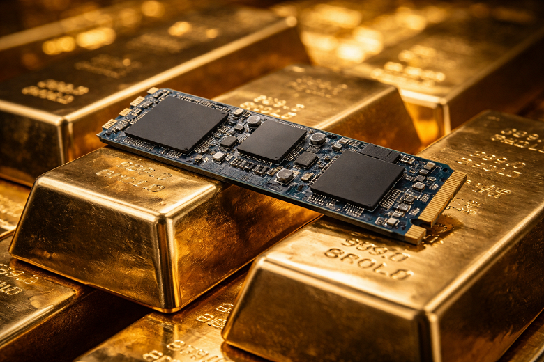 SSD теперь реально дороже золота: твердотельные накопители обогнали драгоценный металл по цене за грамм