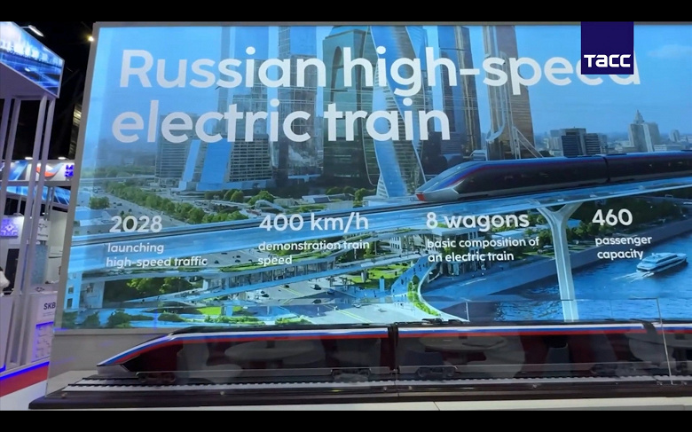 Первый российский высокоскоростной поезд будет развивать 400 км/ч и состоять из 8 вагонов. Опубликованы изображения состава