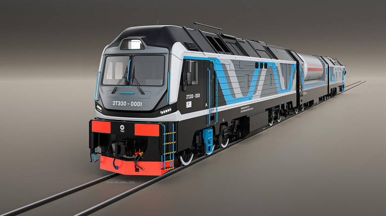 В Брянске собирают первый в России газодизельный тепловоз-тяжеловес 3ТЭ30: 7000 тонн груза и мощность 4485 л.с.