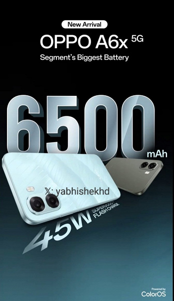 6500 мАч и 45 Вт за очень мало денег? В Сети засветился смартфон Oppo A6x