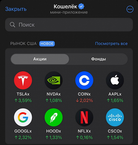 Nvidia, Tesla, Apple и другие — теперь в кошельке Telegram. В популярном мессенджере запущена торговля акциями крупнейших компаний США