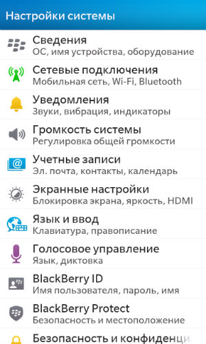 Скриншот BlackBerry 10