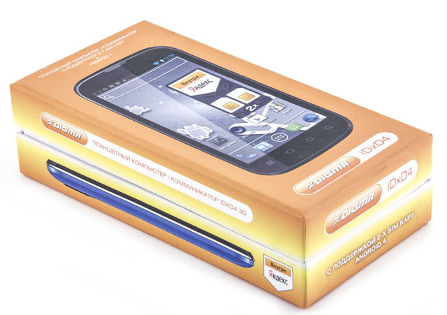Обзор Digma iDxD4 3G. Упаковка коммуникатора