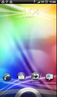 Обзор HTC Evo 3D. Скриншоты. Экран разблокирования коммуникатора