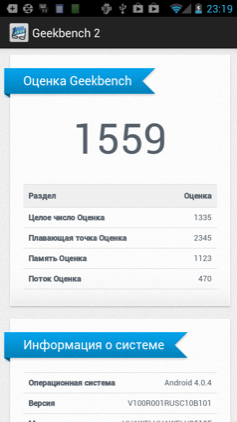 Обзор Huawei Ascend D1 Quad XL. Скриншоты. Geekbench 2
