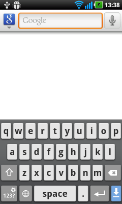 Обзор LG Optimus Black. Скриншоты. Клавиатура с латинской раскладкой