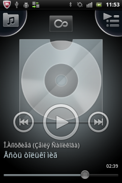 Обзор Sony Ericsson Xperia mini pro. Скриншоты. Аудиопроигрыватель