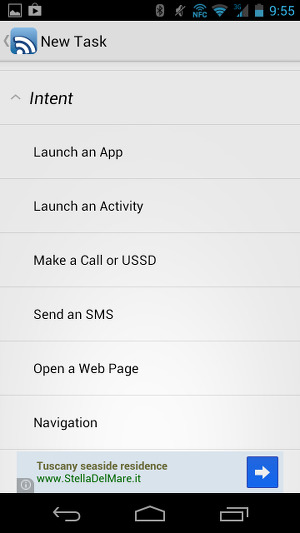 Назначение действий меткам в AnyTAG NFC Launcher