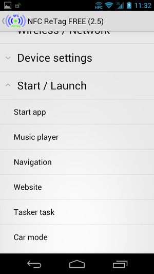 Назначение действий меткам в NFC ReTAG FREE