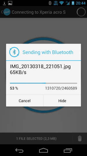 Обмен данными в Send! File Transfer