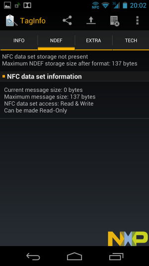 Чтение меток в NXP Semiconductors TagInfo