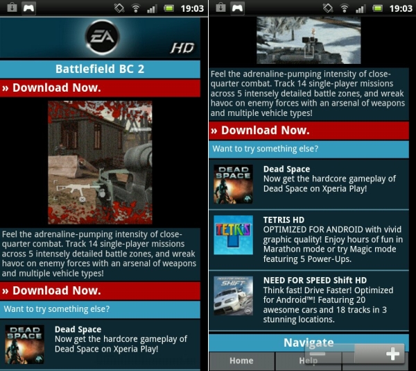 игры Sony Ericsson Xperia Play