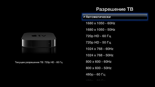 Интерфейс Apple TV