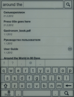 Электронная книга Sony Reader PRS-T1 - поиск