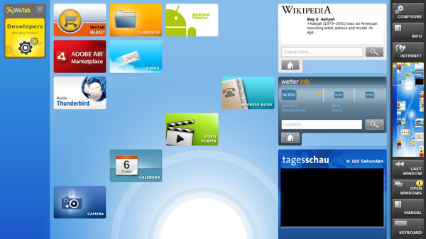 Интерфейс WeTab OS