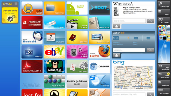 Интерфейс WeTab OS