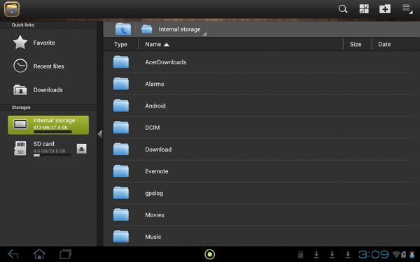 Android 4.0 на планшете Acer Iconia Tab A701