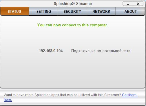 Утилита Splashtop Remote Streamer для управления PC с планшета Asus Eee Pad Slider