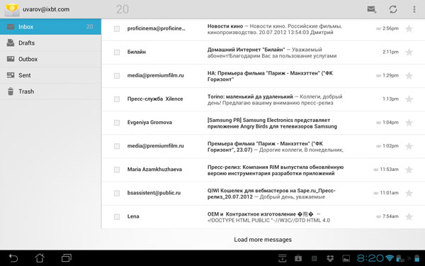 Скриншот ASUS Transformer Pad Infinity