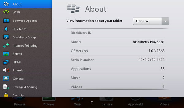 планшет RIM BlackBerry PlayBook