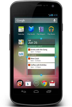 Виджеты на Android 4.1 Jelly Bean