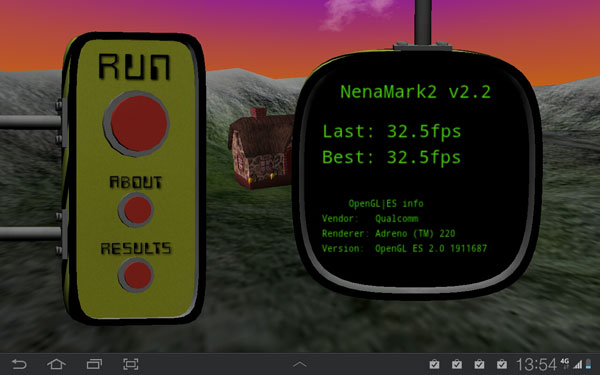 Результаты тестирования Samsung Galaxy Tab 8.9 LTE в NenaMark 2