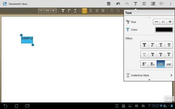 Скриншот ThinkFree Mobile for Tablet