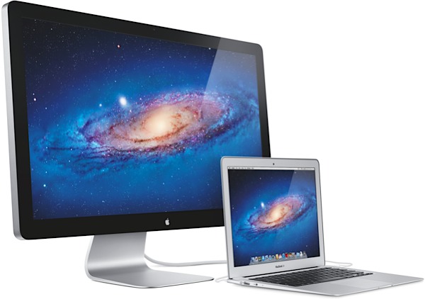 Apple LED Cinema Display 27″, подключенный к MacBook Air