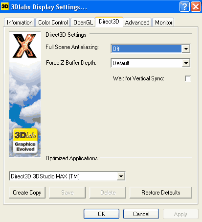 Настройки драйвера D3D для VP870